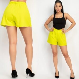 Women's Neon Yellow Shorts